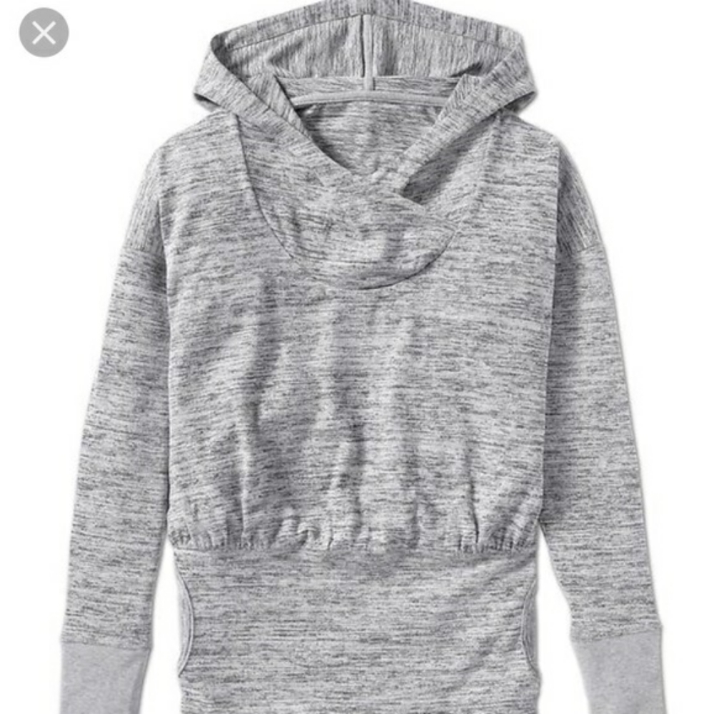 Athleta | Gray Marble Thumb Holes Hoodie Sweater M